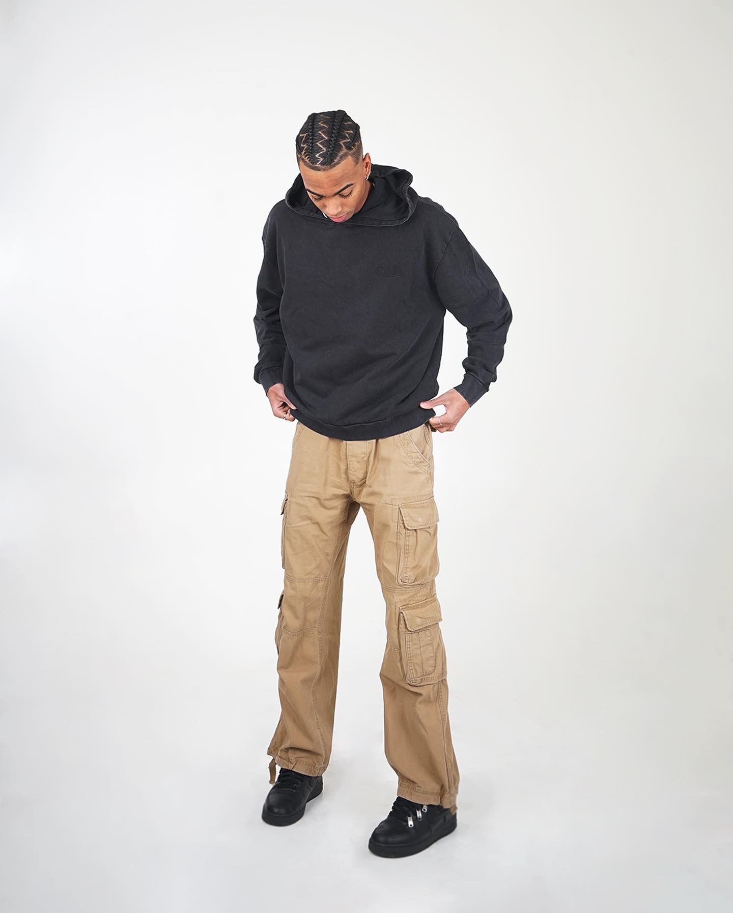 Juice Hoodie Coal Stone-Washed