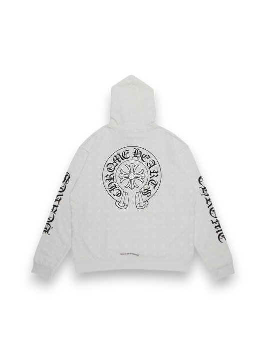 Chrome Hearts Plus Cross Monogram Horseshoe Hoodie 'White'