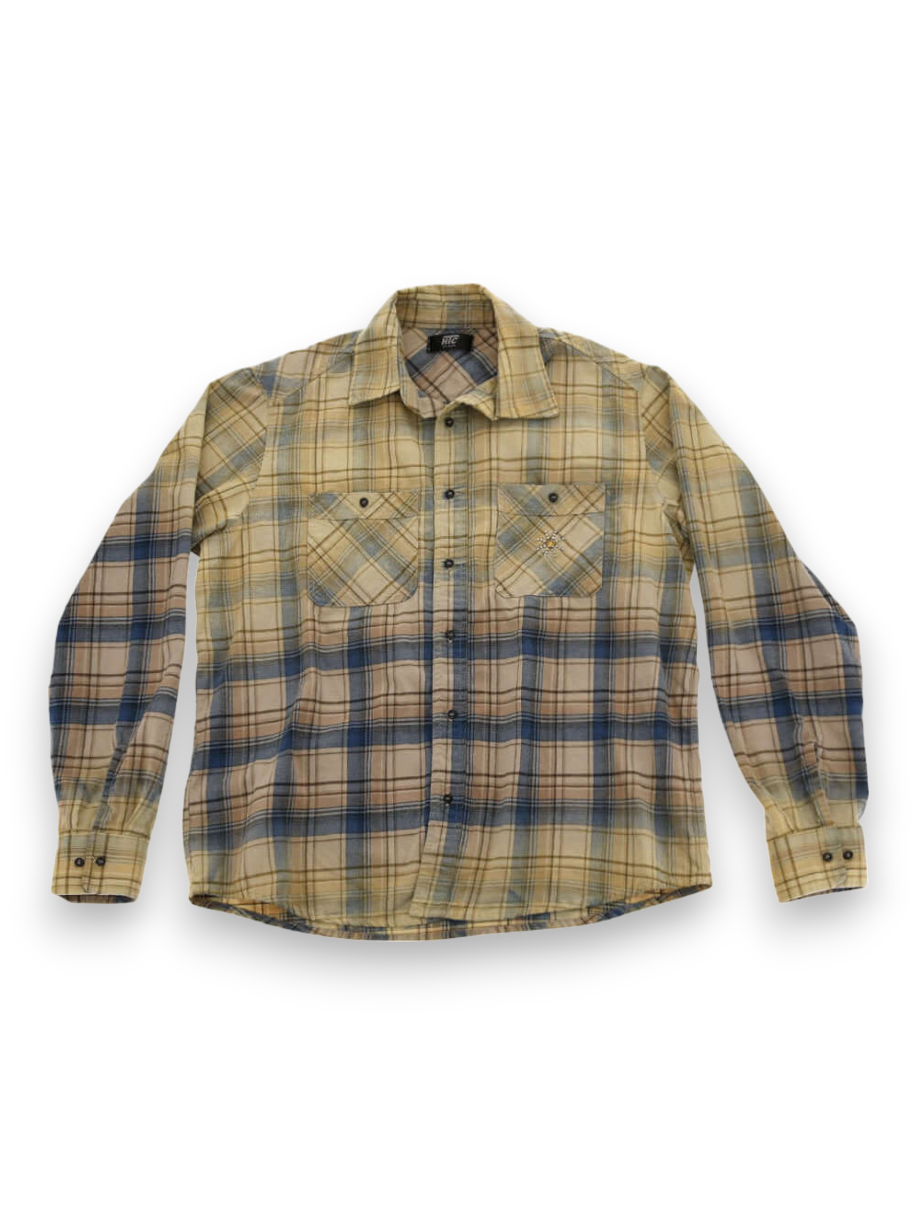 HTC STUDDED VINTAGE SHIRT YELLOW/AZZURRO