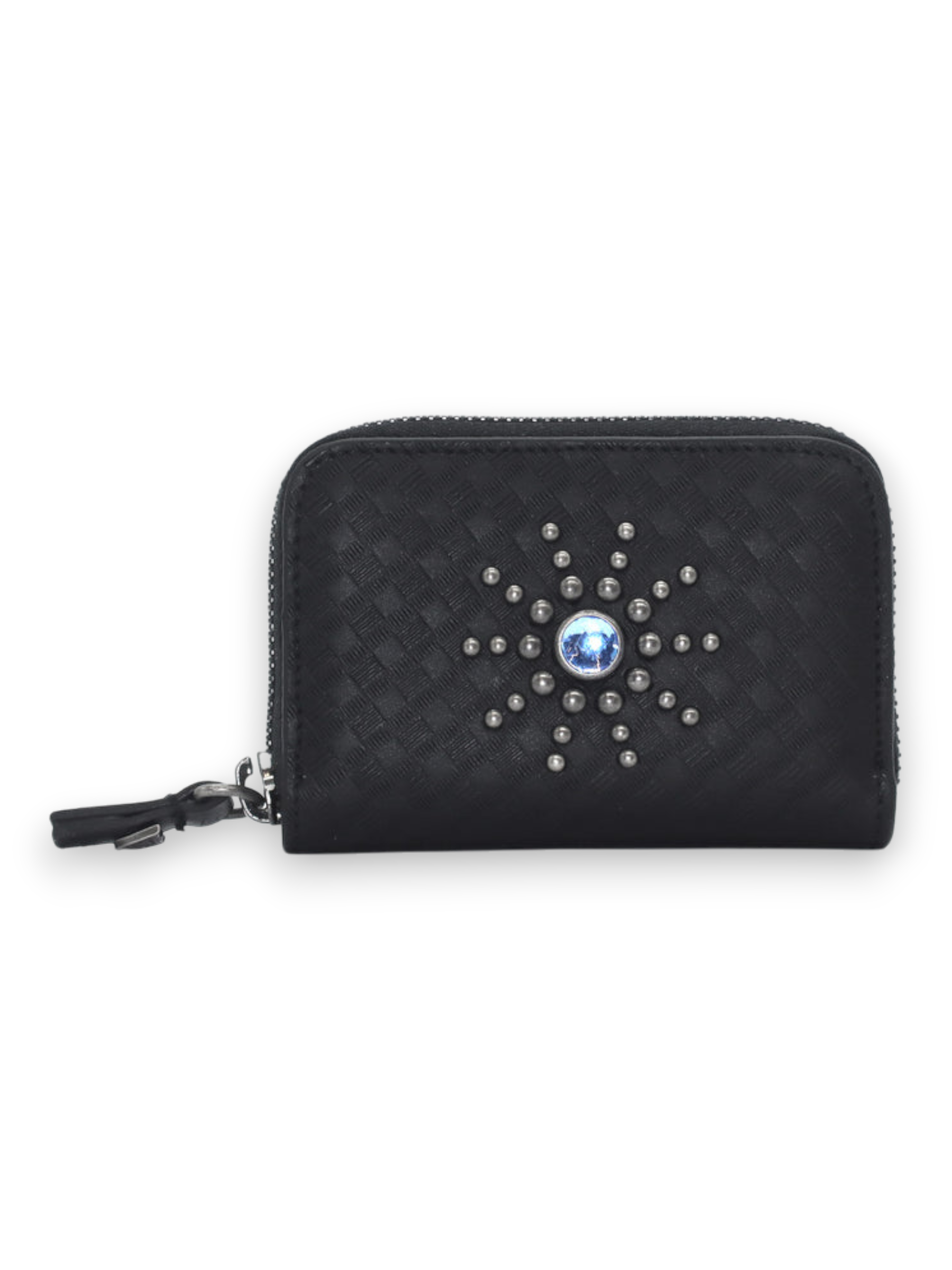  HTC Los Angeles STUDDED SMALL ZIP WALLET BLACK