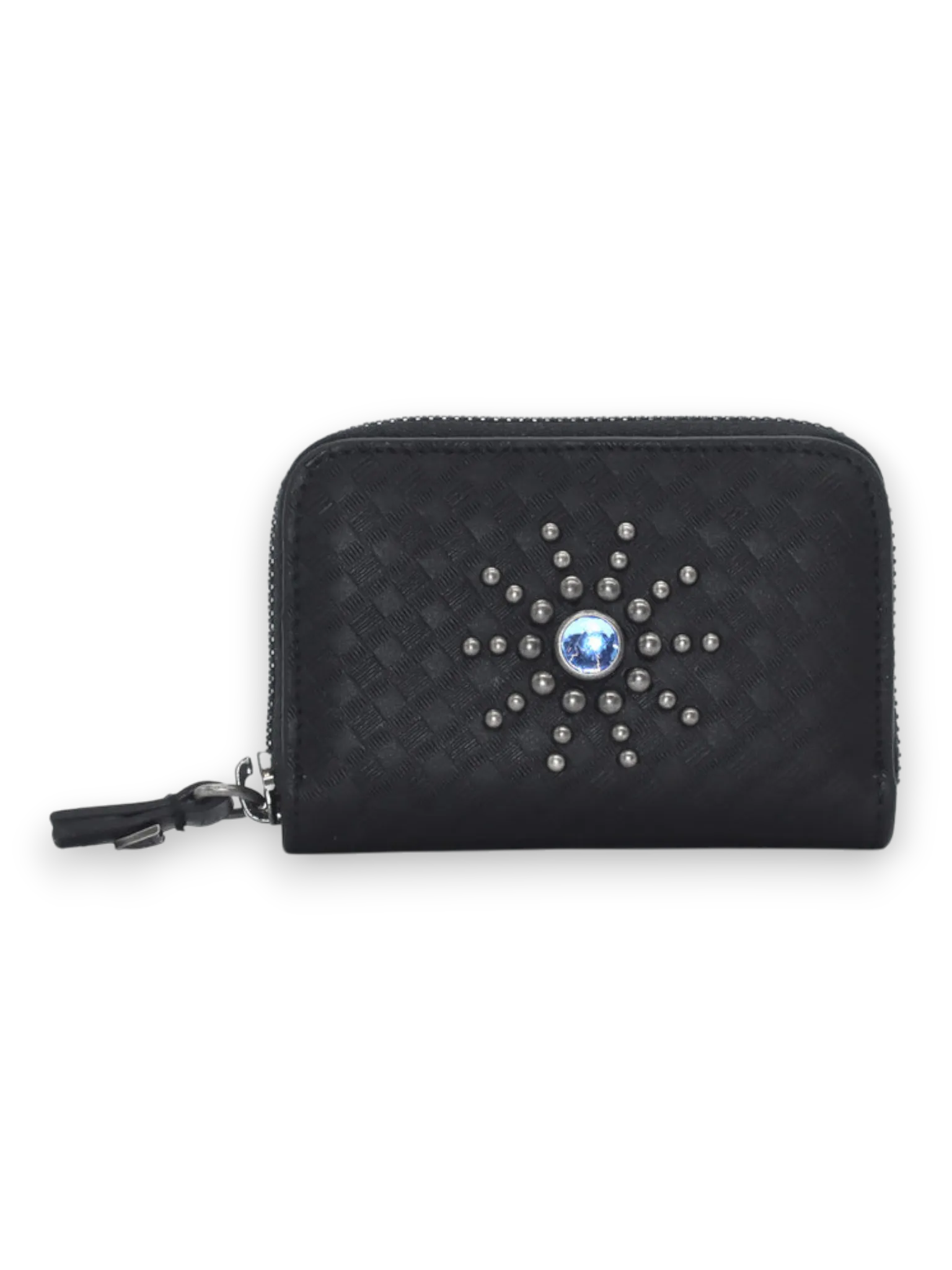  HTC Los Angeles STUDDED SMALL ZIP WALLET BLACK