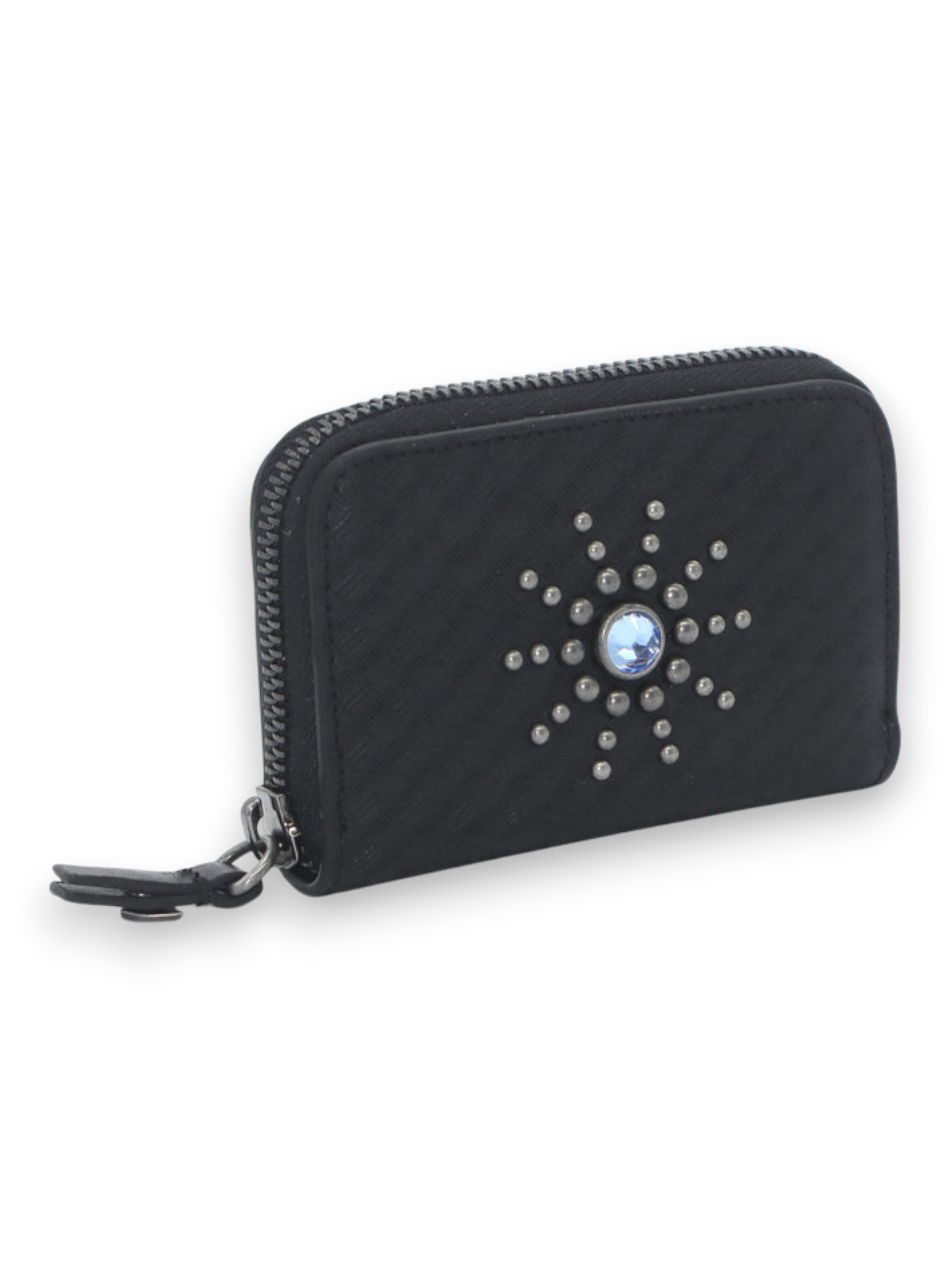  HTC Los Angeles STUDDED SMALL ZIP WALLET BLACK