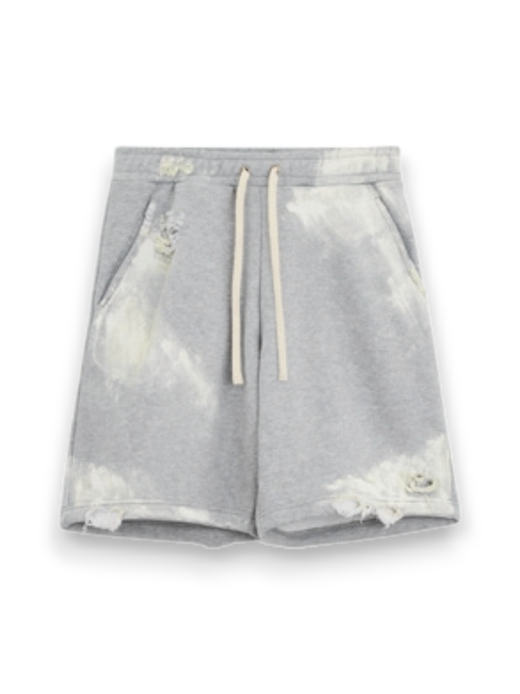 STAY HUMAN ON EARTH DIRTY DESTROYED SHORTS GREY