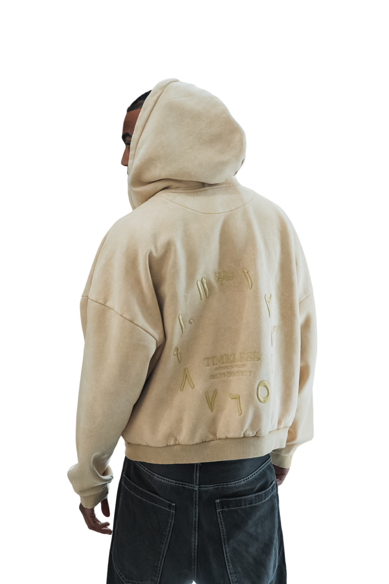 Oblio Timeless Zip Hoodie Arabic Dial Sand