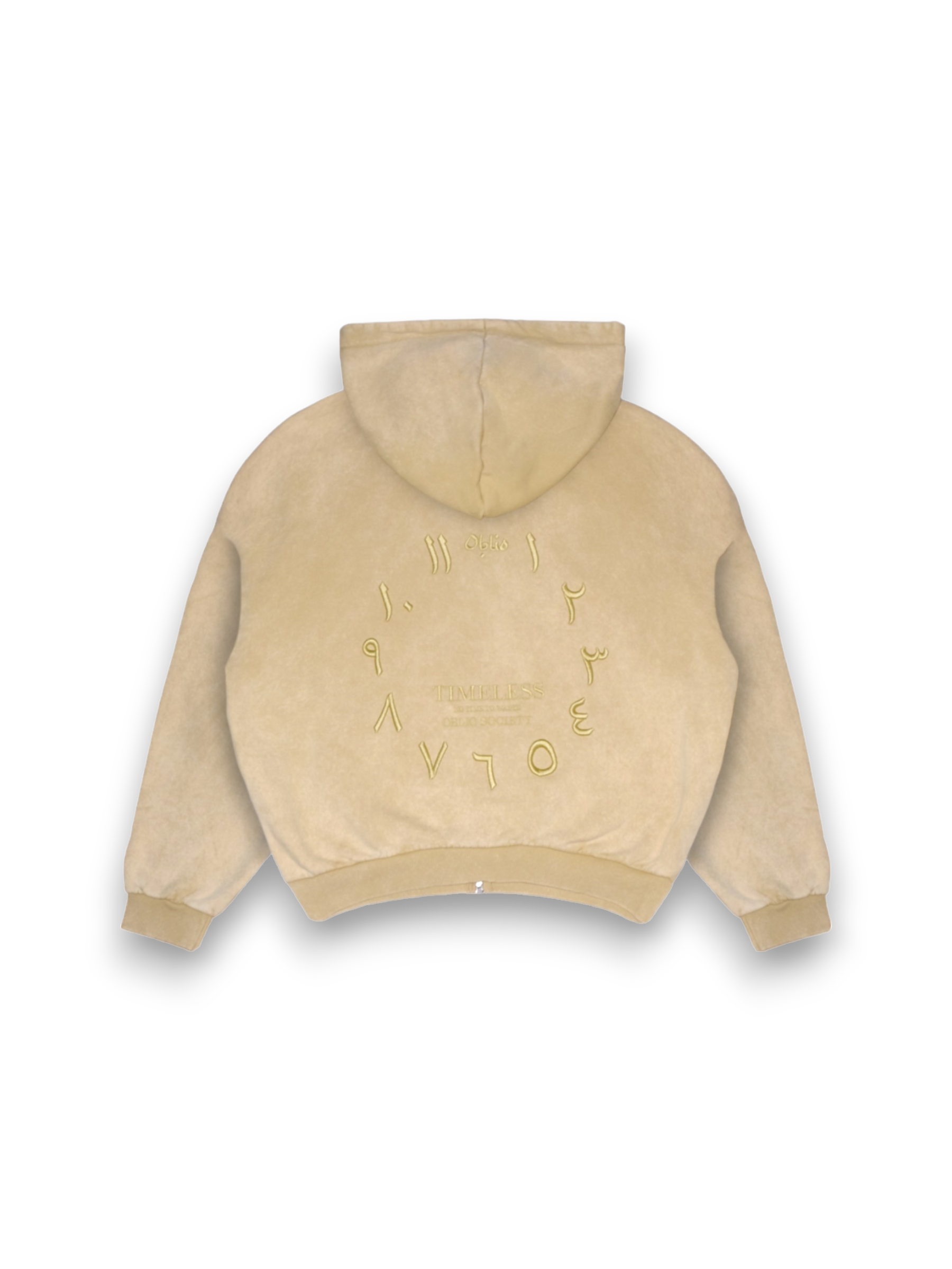 Oblio Timeless Zip Hoodie Arabic Dial Sand