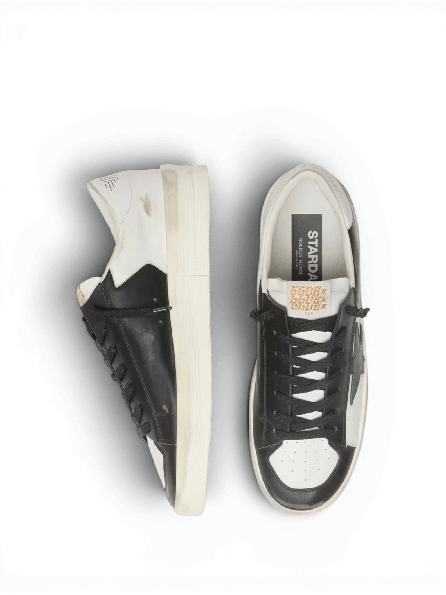 Golden Goose Stardan Uomo in pelle bianca e nera