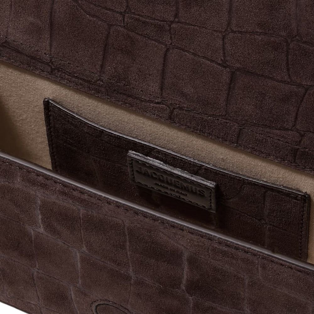 Jacquemus Le Grand Bambino Crocco In Suede Dark Brown