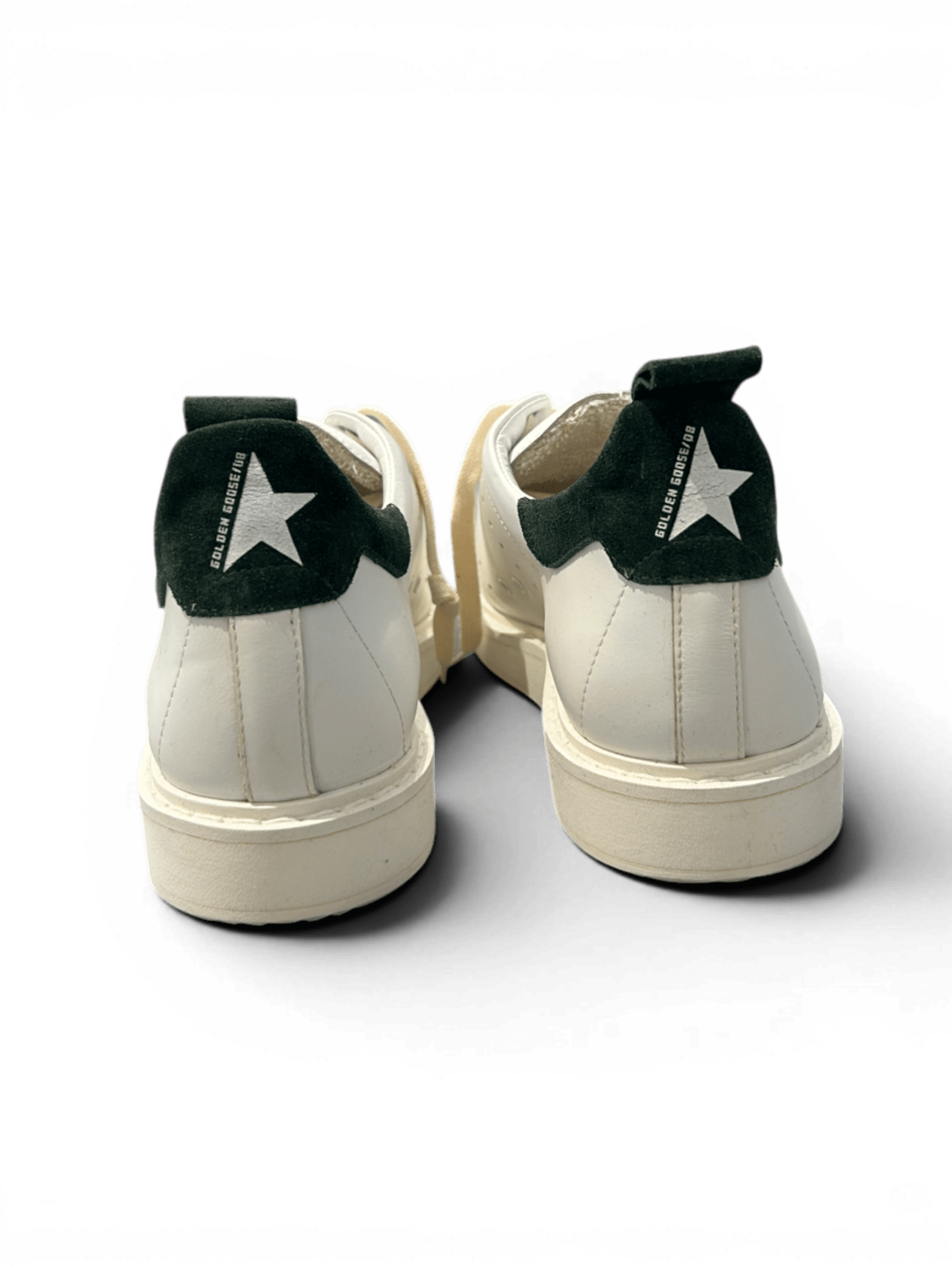 Golden Goose Starter White With Green Heel
