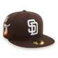 New Era San Diego Padres MLB Cooperstown Patch Dark Brown 59FIFTY Fitted Cap