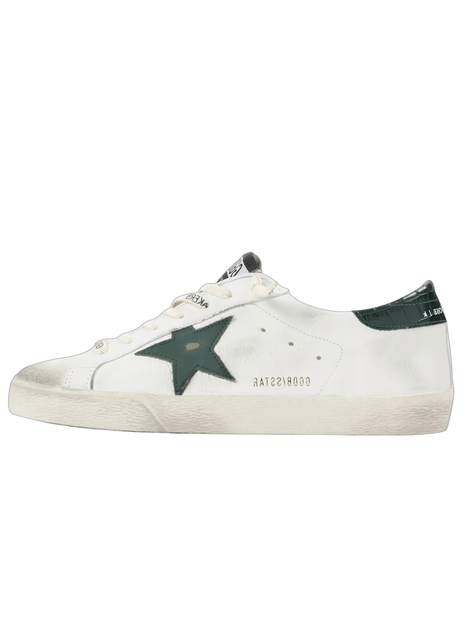 Golden Goose Super-Star White Forest Green Crocodile