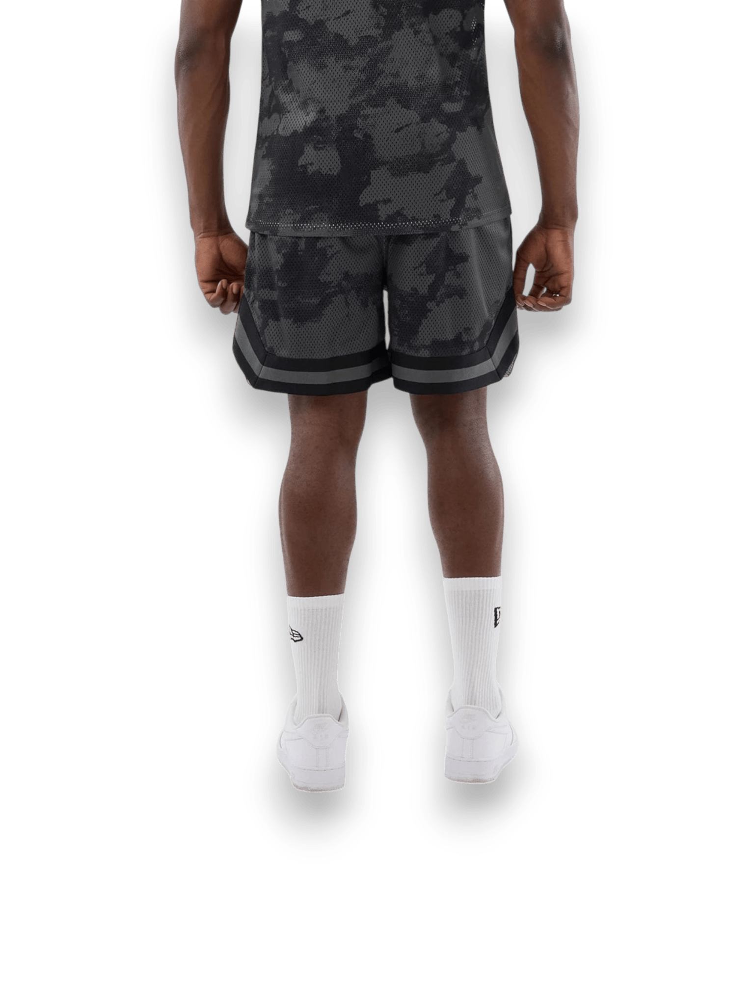 New Era Shorts All Over Print Mesh Camo Black