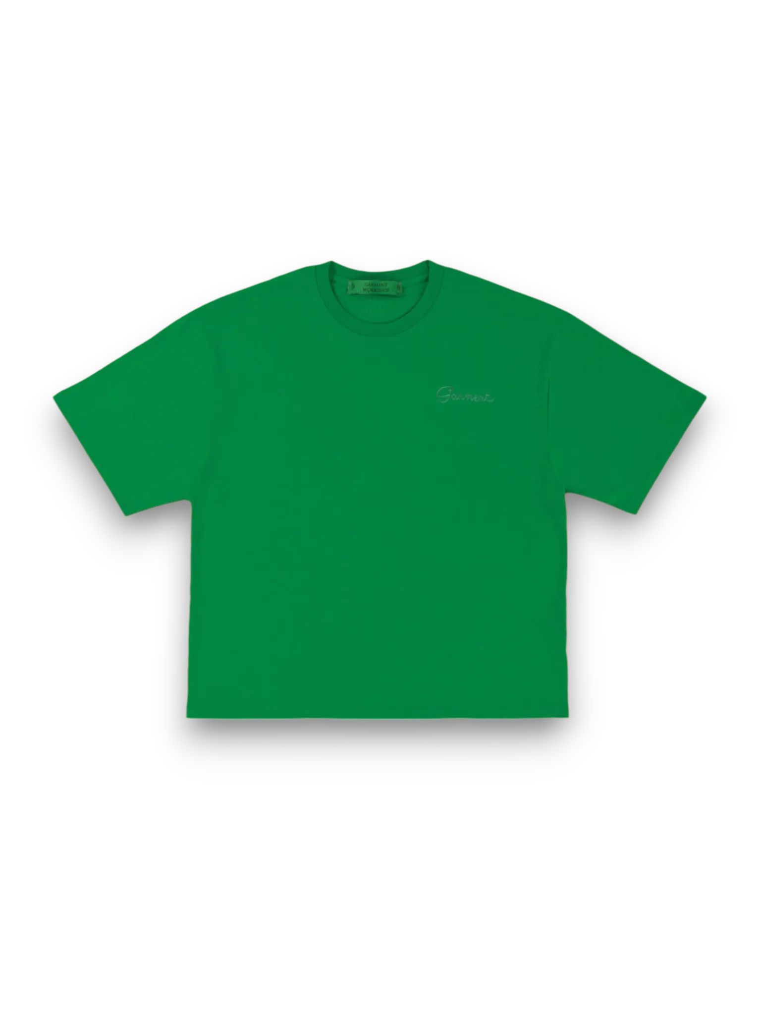 GARMENT EMROIDERED BASIC TEE EMERALD GREEN/VERDE SMERALDO
