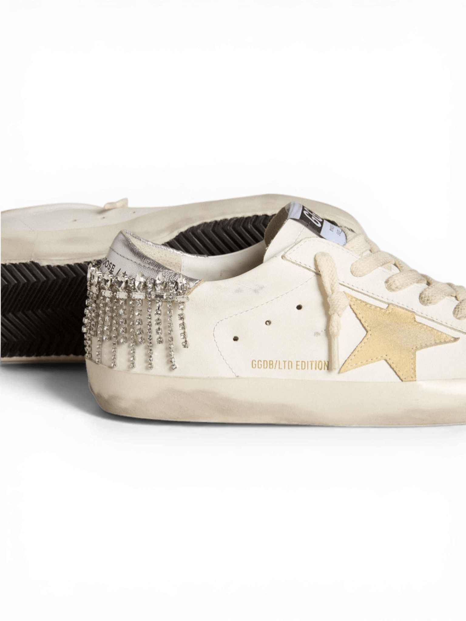 Golden Goose Super-Star With Suede Star And Swarovski Crystal
