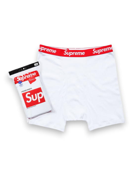 Supreme Hanes Boxer Briefs White