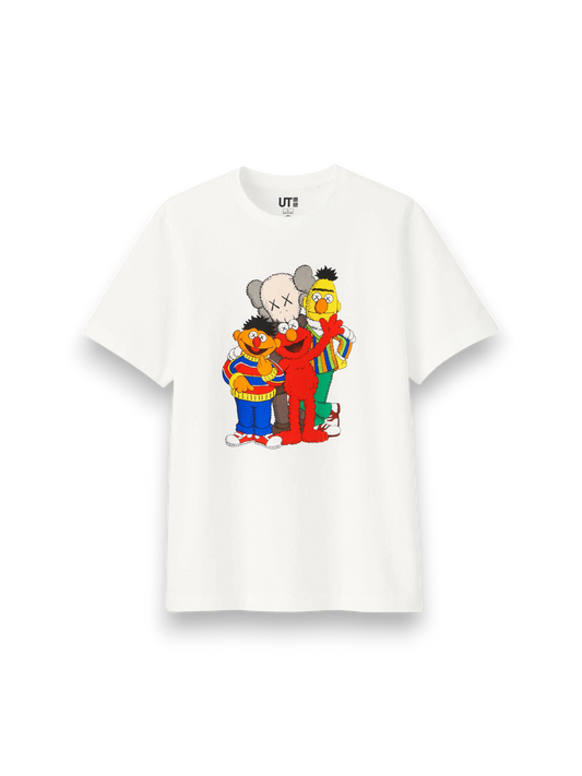 KAWS x Uniqlo x Sesame Street Group Tee (Asia Sizing) White