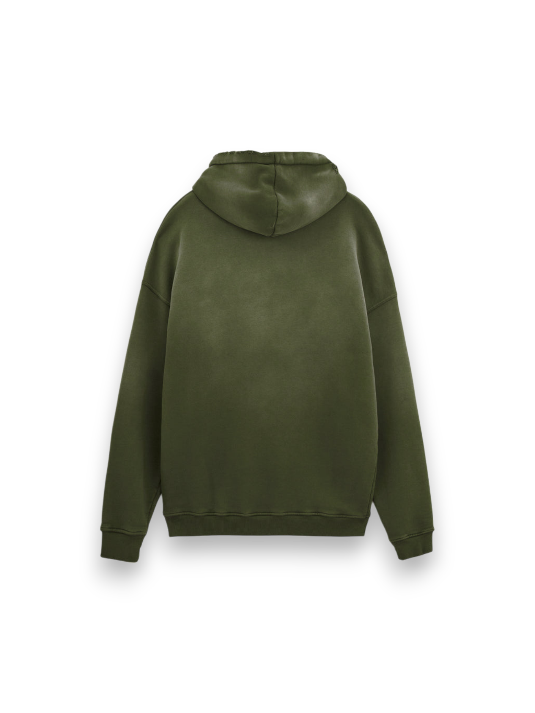 RIPPED RELAXED HOODIE NAVY GREEN SUN BLEACHED