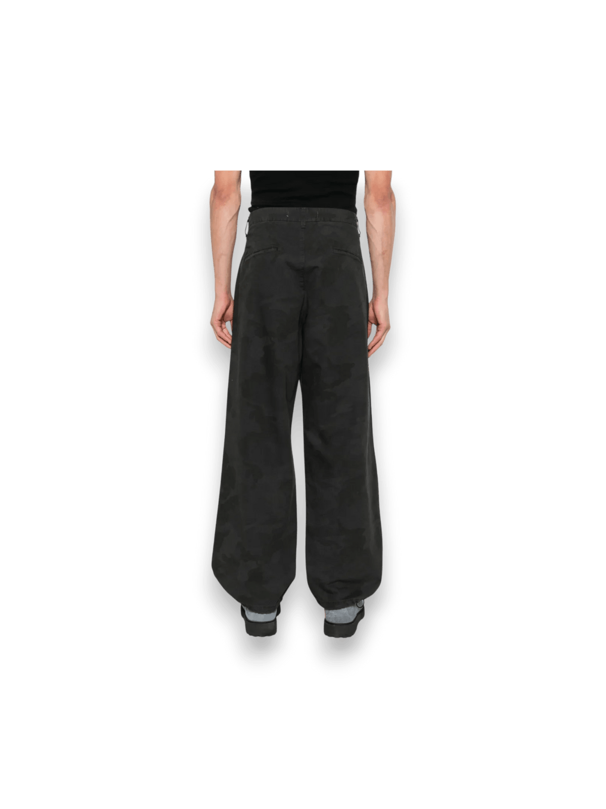 STAY HUMAN ON EARTH RIPSTOP TROUSERS BLACK CAMO
