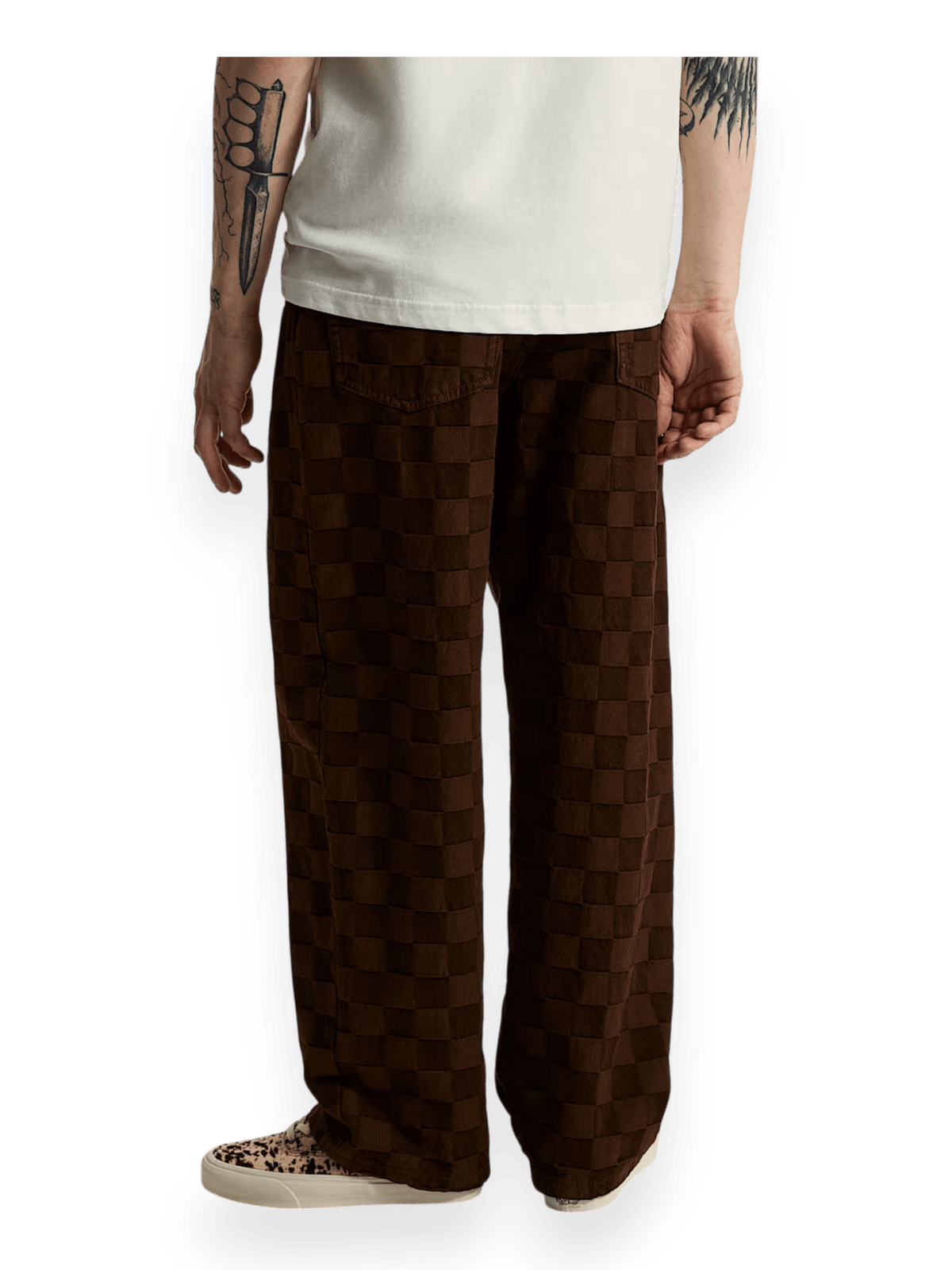 Vans Pantaloni baggy in denim Check-5 Brown