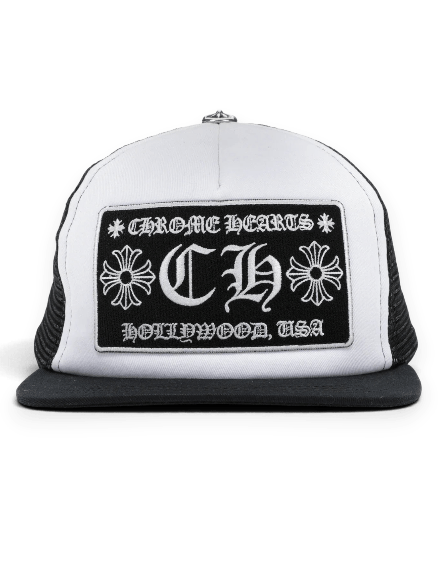 Chrome Hearts CH Hollywood Trucker Hat Black/White