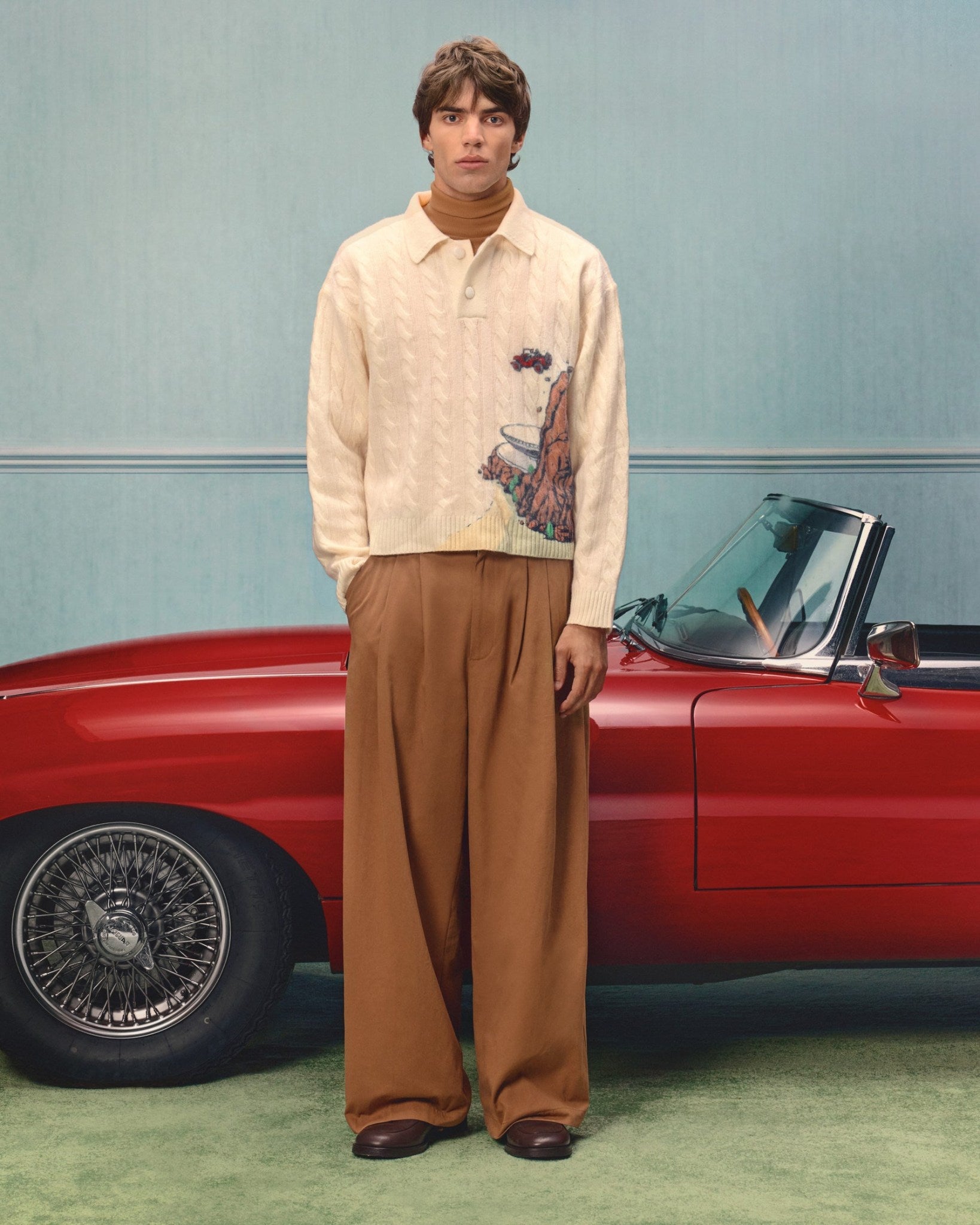 House Of Errors Cliff Crash Cable Knit Rugby