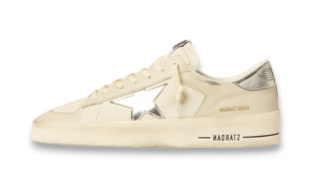 Golden Goose Men's Stardan White Cream Silver
