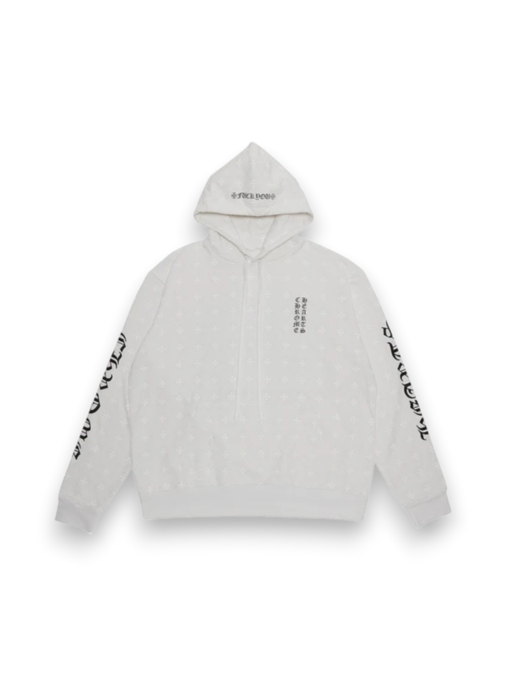 chromehearts cross monogram hoodie white