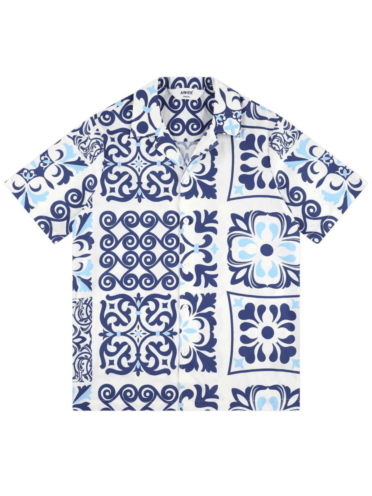 AINKER – Cotton Poplin 840 Blue Shirt