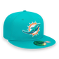 New Era Miami Dolphins NFL Official Team Colours Turquoise 59FIFTY Fitted Cap