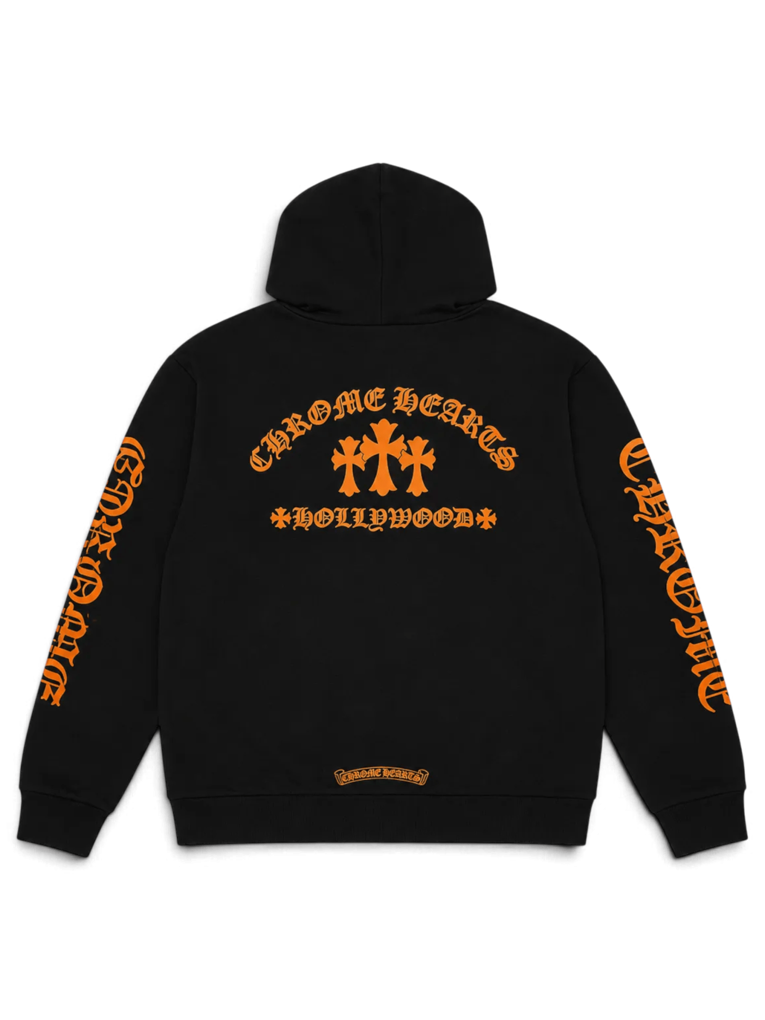 Chrome Hearts Triple Cross Hoodie black orange