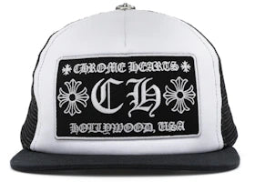 Chrome Hearts CH Hollywood Trucker Hat Black/White