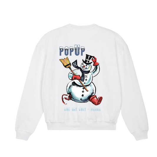 FROSTY SNOWMAN POPUP CREWNECK AG X OBLIO.SHOP - WHITE