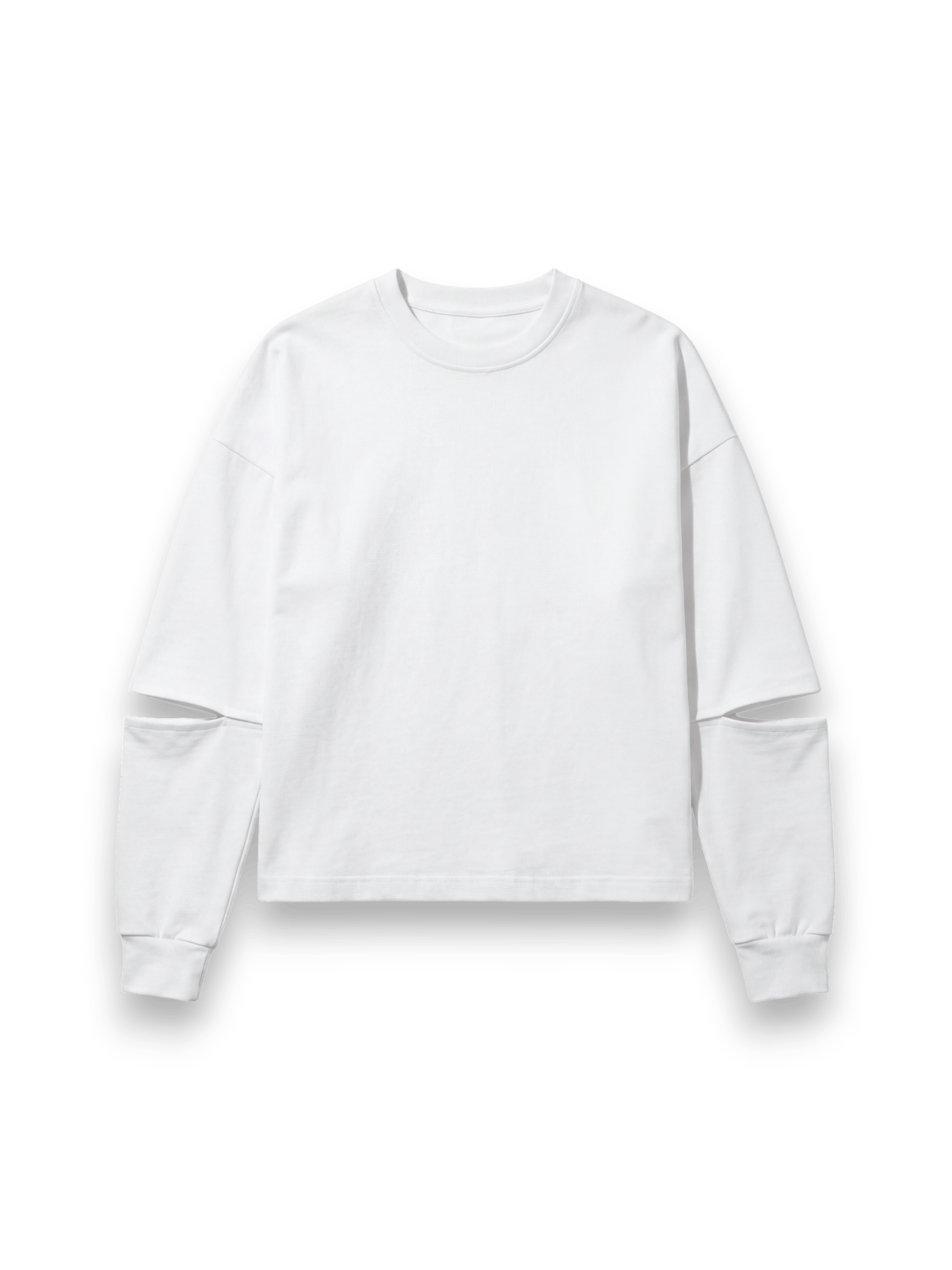 STAY HUMAN ON EARTH STONE WASH LONG SLEEVE REALXED FIT WHITE