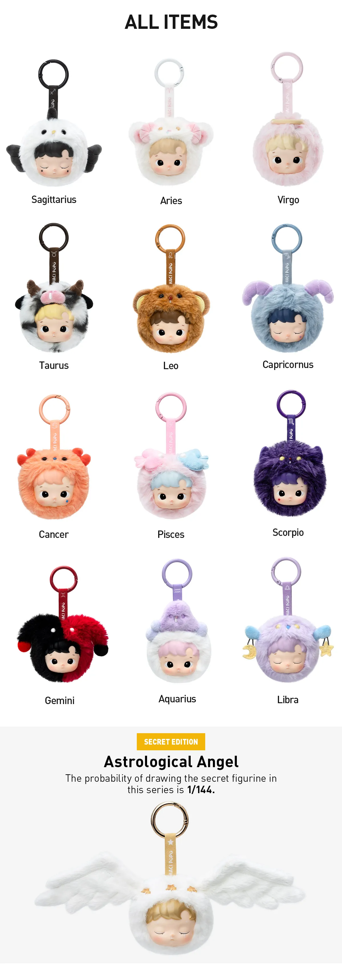 Pop Mart Hacipupu The Constellation Series Vinyl Plush Single Blind Box