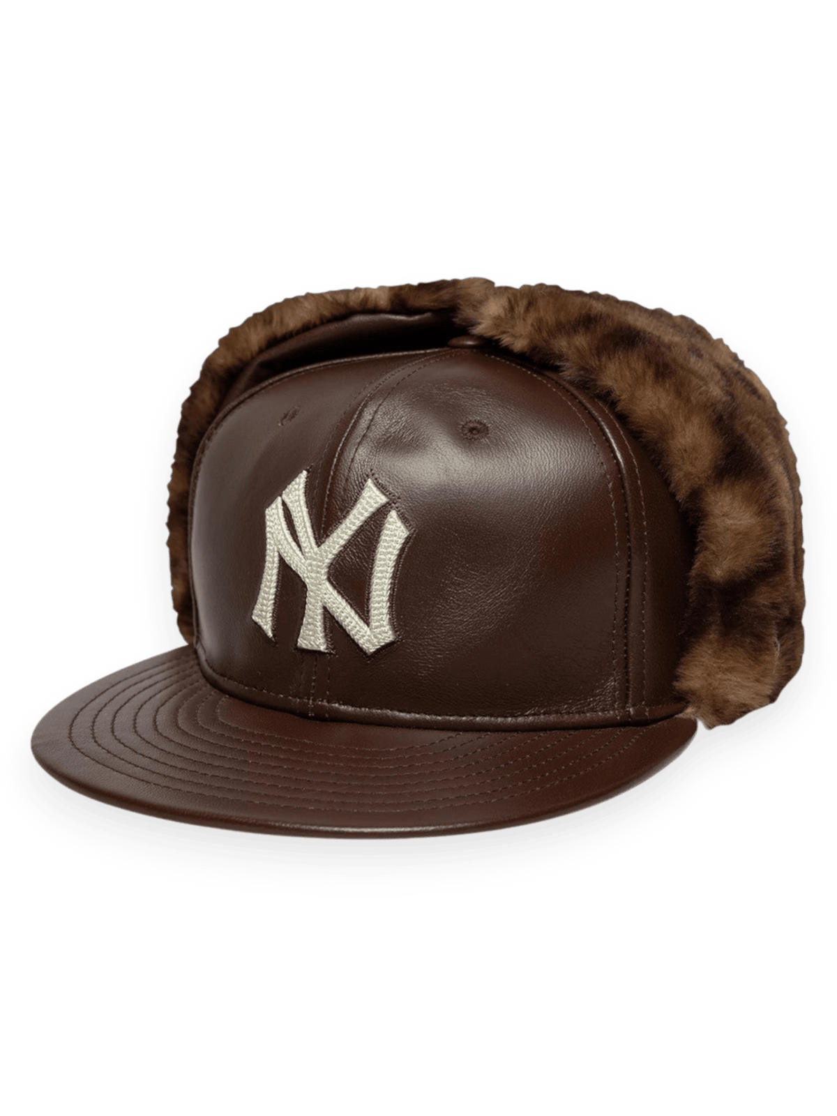 New Era Cap 59FIFTY Fitted Dogear New York Yankees MLB Leather Brown