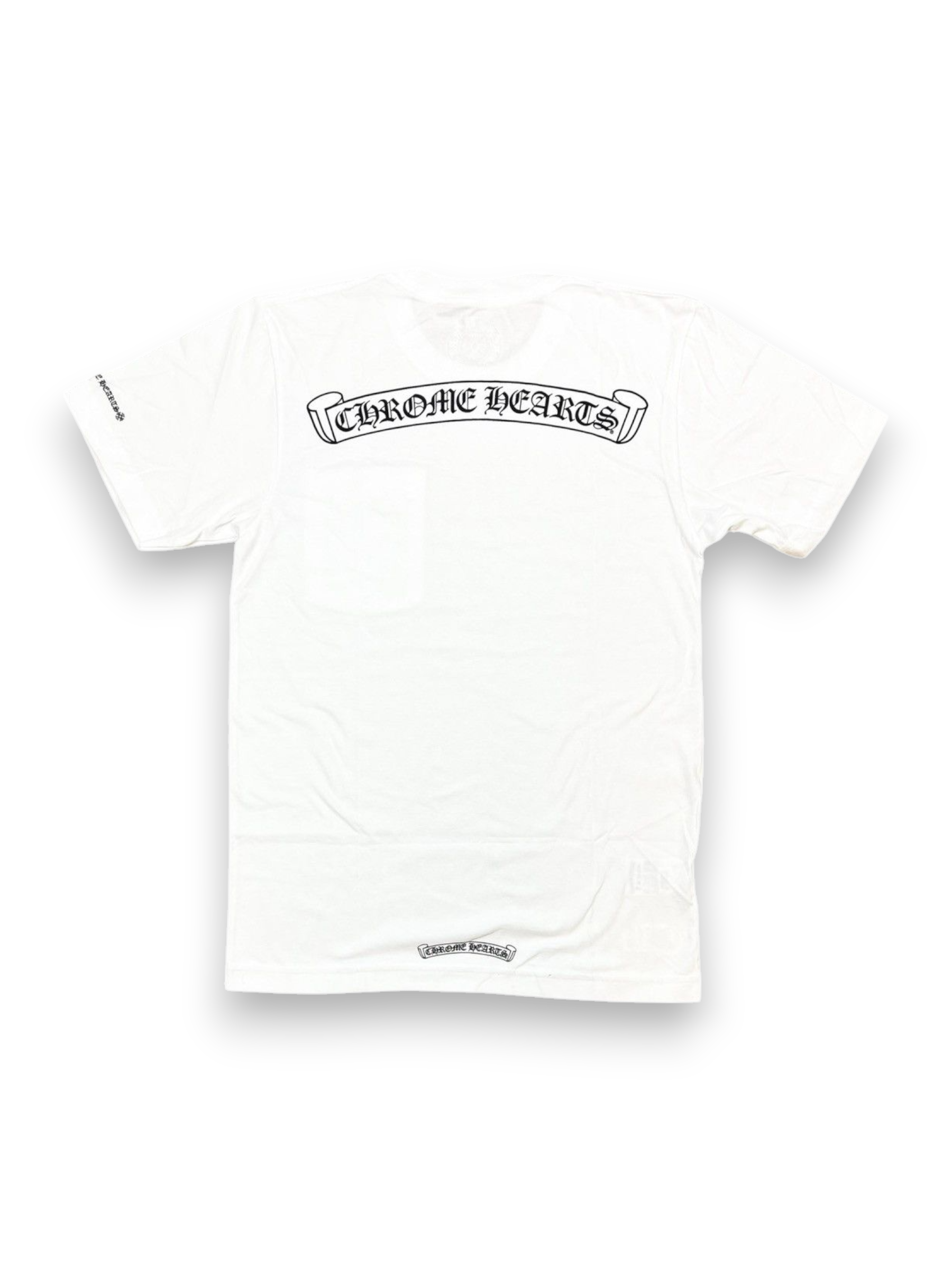 CHROME HEARTS SCROLL LOGO POCKET T-SHIRT - WHITE