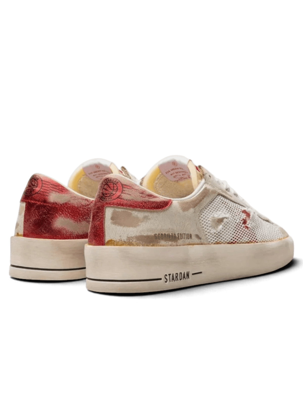 Golden Goose Stardan Laminated Leather White Red