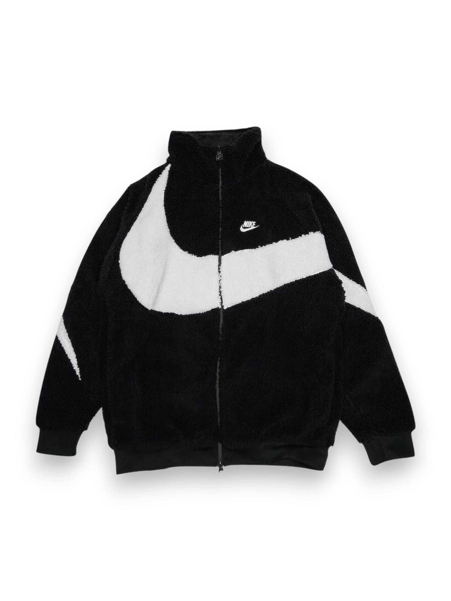 Nike Big Swoosh Reversible Boa Jacket (Asia Sizing) Black White