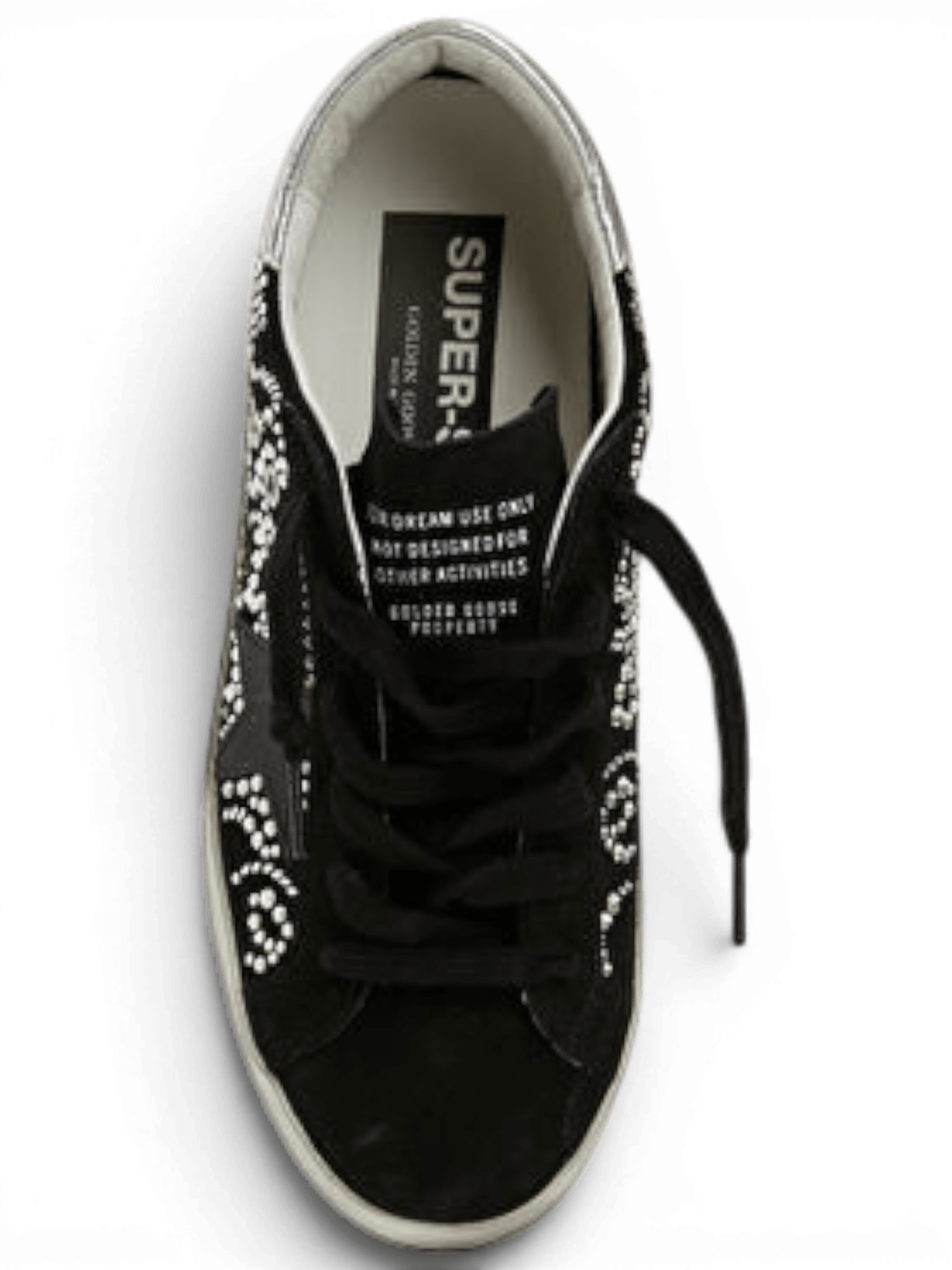 Golden Goose LTD Edition Black Silver Women's Leather Sneaker Swarovski