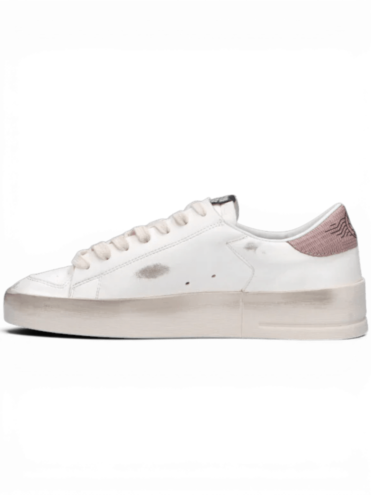 GOLDEN GOOSE - STARDAN Sneaker bianca/rosa in pelle