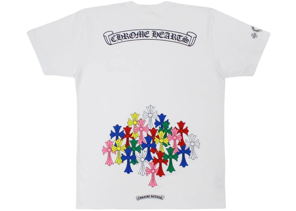 Chrome Hearts Multi Color Cemetery Cross Tee White