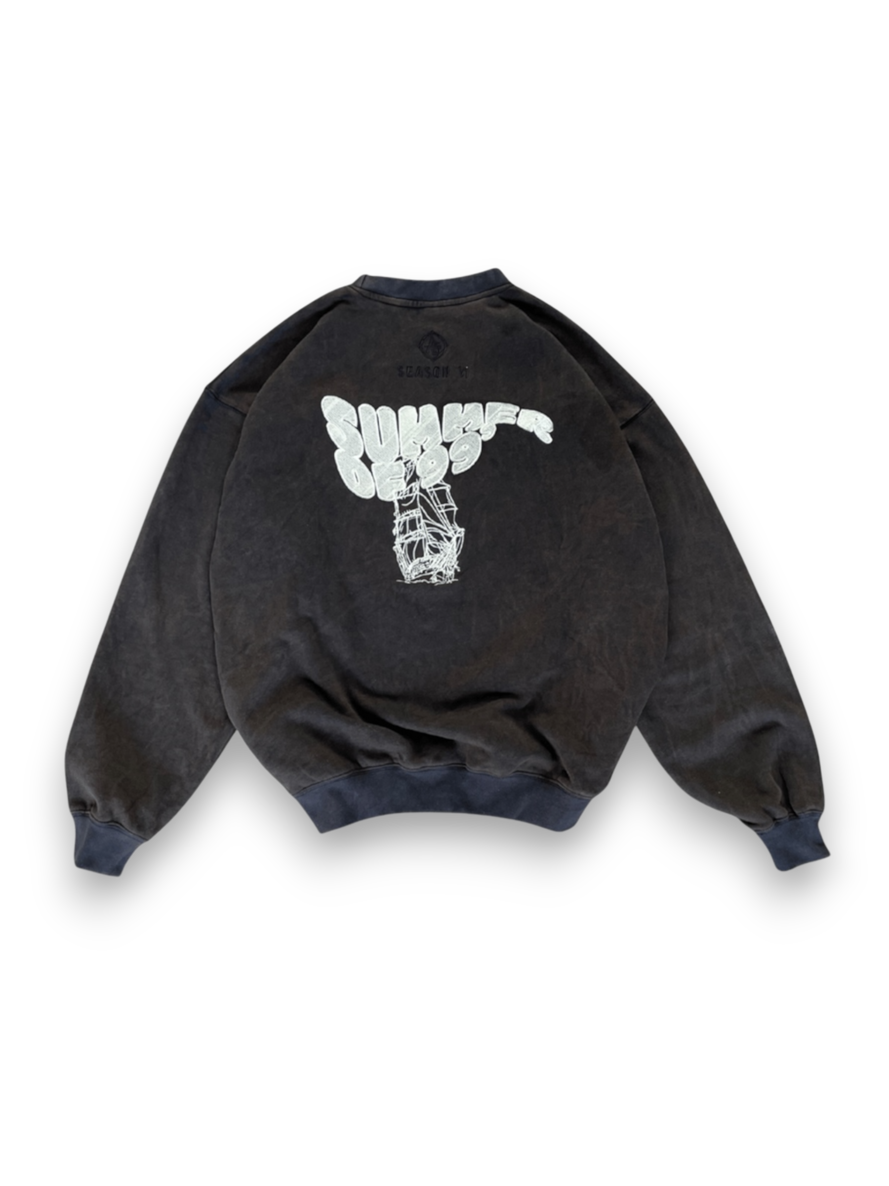 Alessio Giffi Crewneck Black Stone Washed Summer Of 99