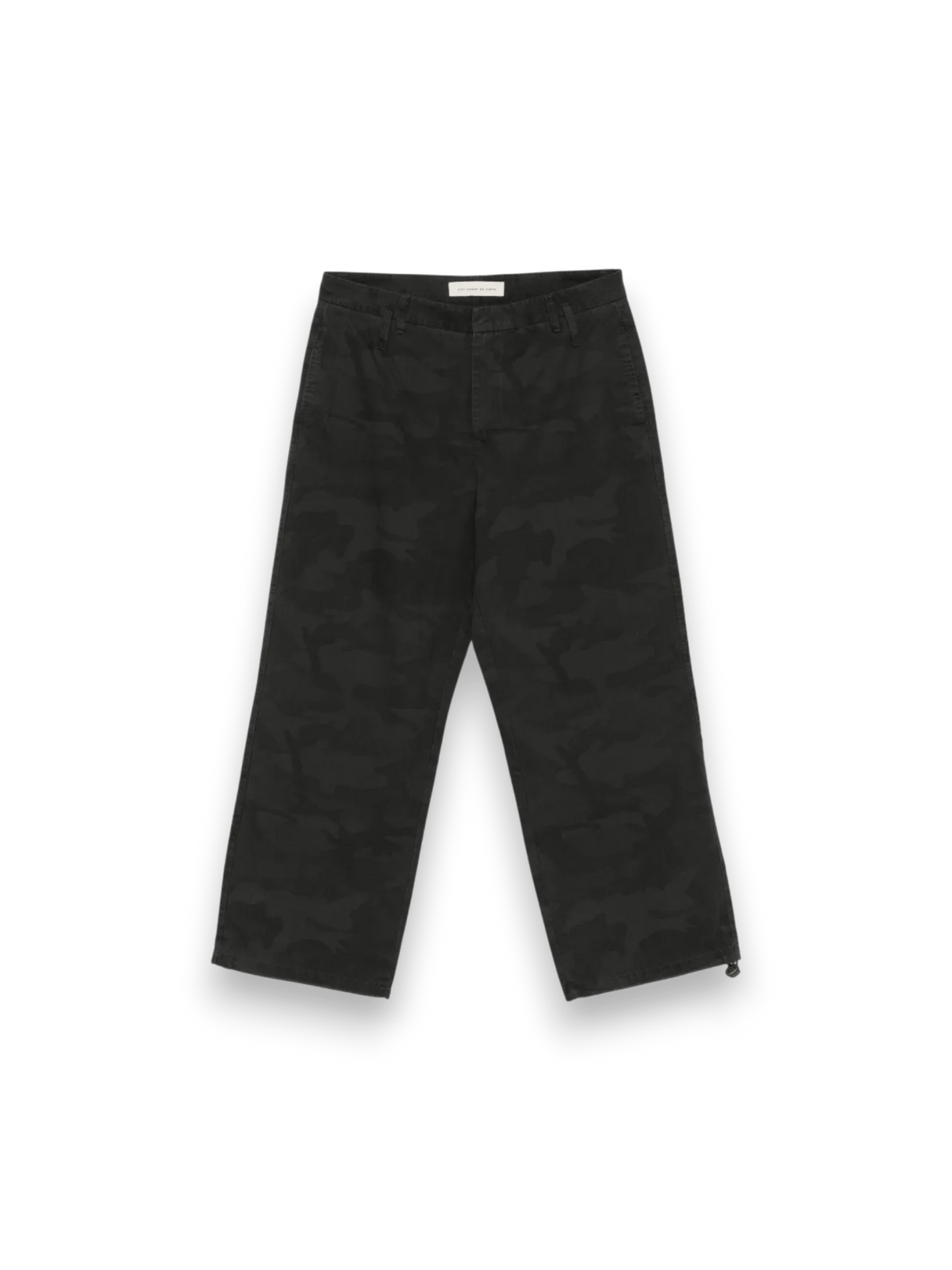 STAY HUMAN ON EARTH RIPSTOP TROUSERS BLACK CAMO