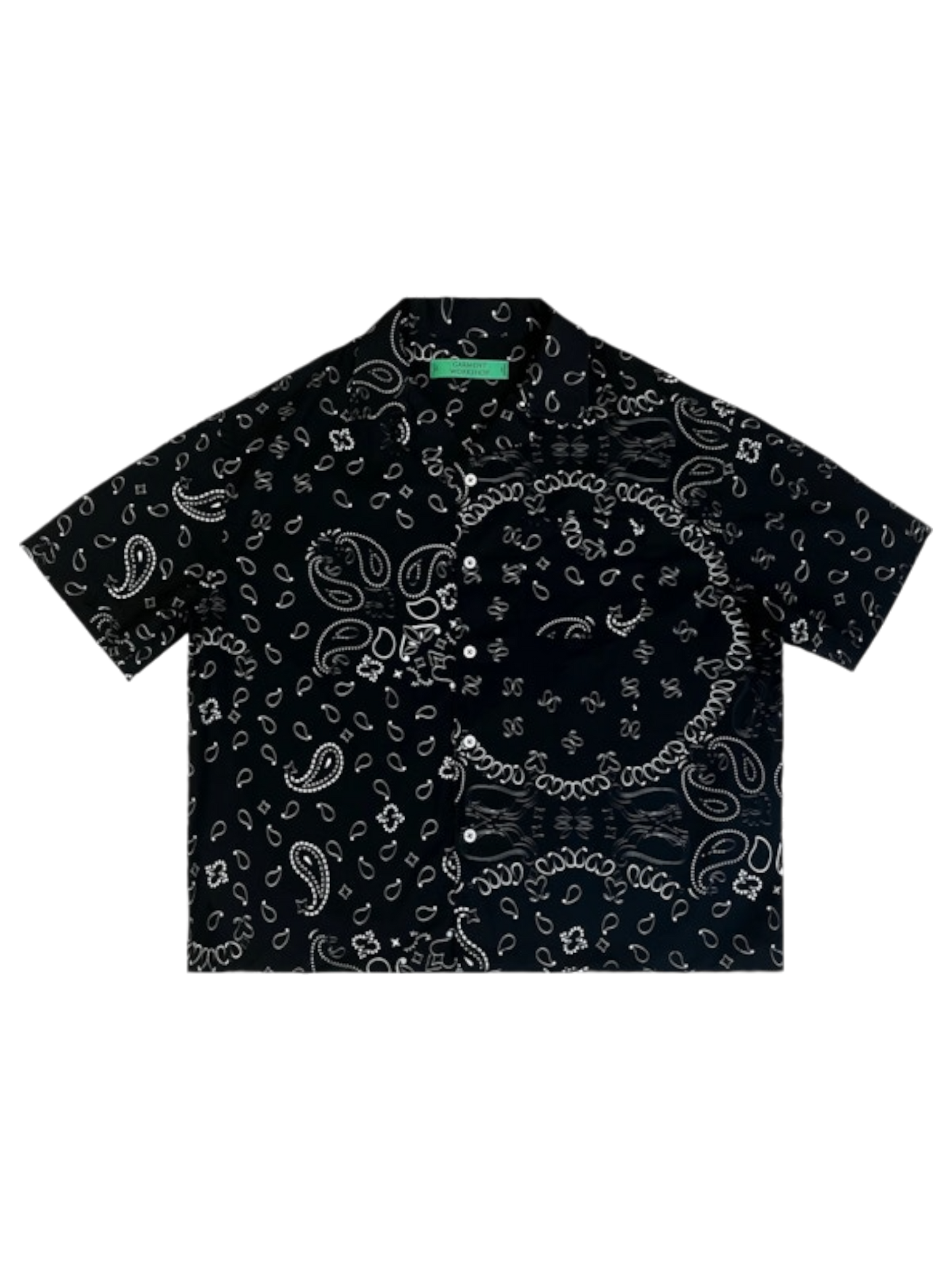 Garment Workshop Cotton Bandana Paisley Summer Shirt Chaos Black