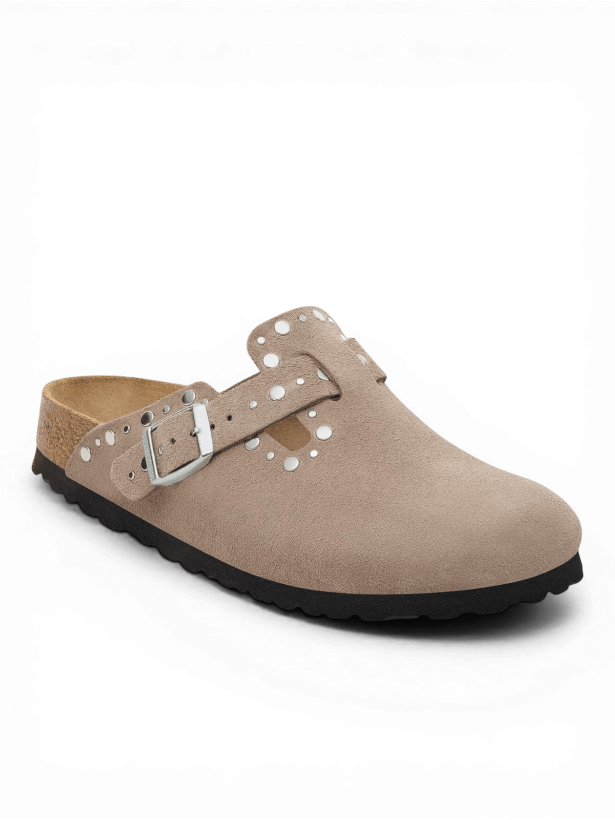 Birkenstock Boston Rivets Pelle scamosciata Taupe
