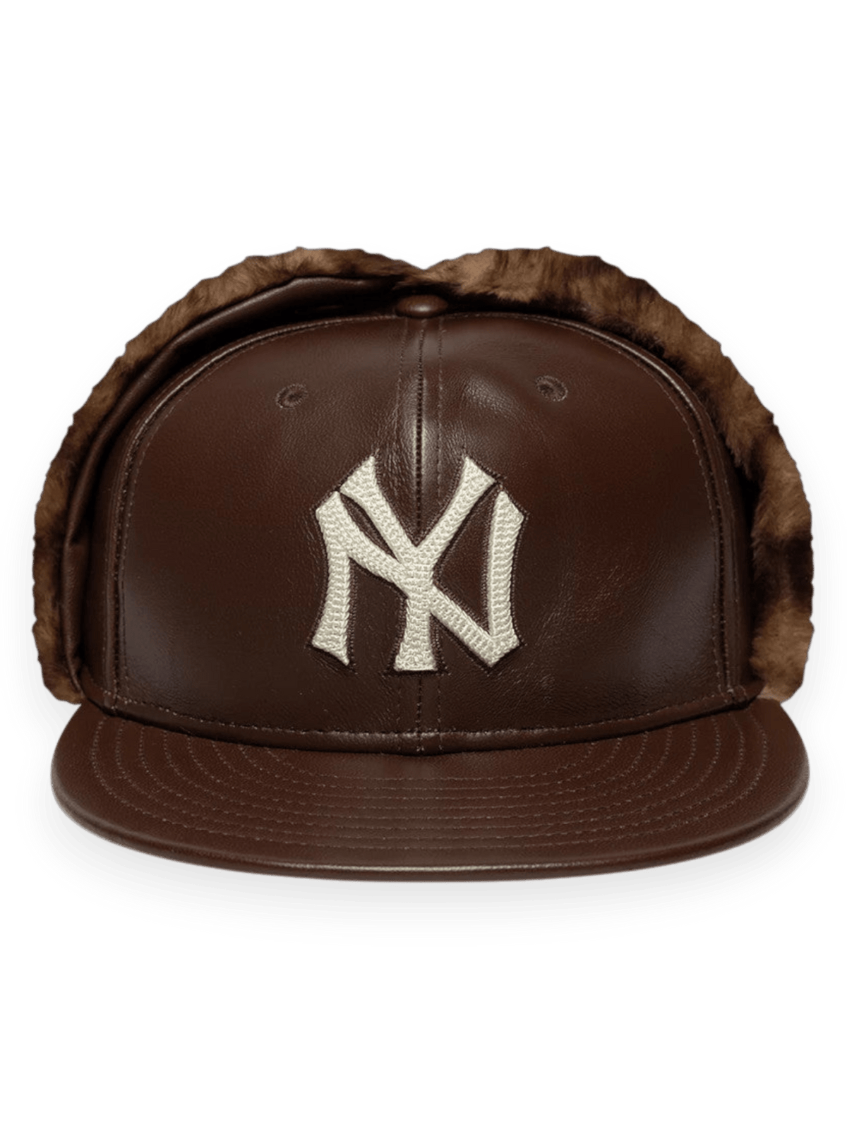 New Era Cap 59FIFTY Fitted Dogear New York Yankees MLB Leather Brown