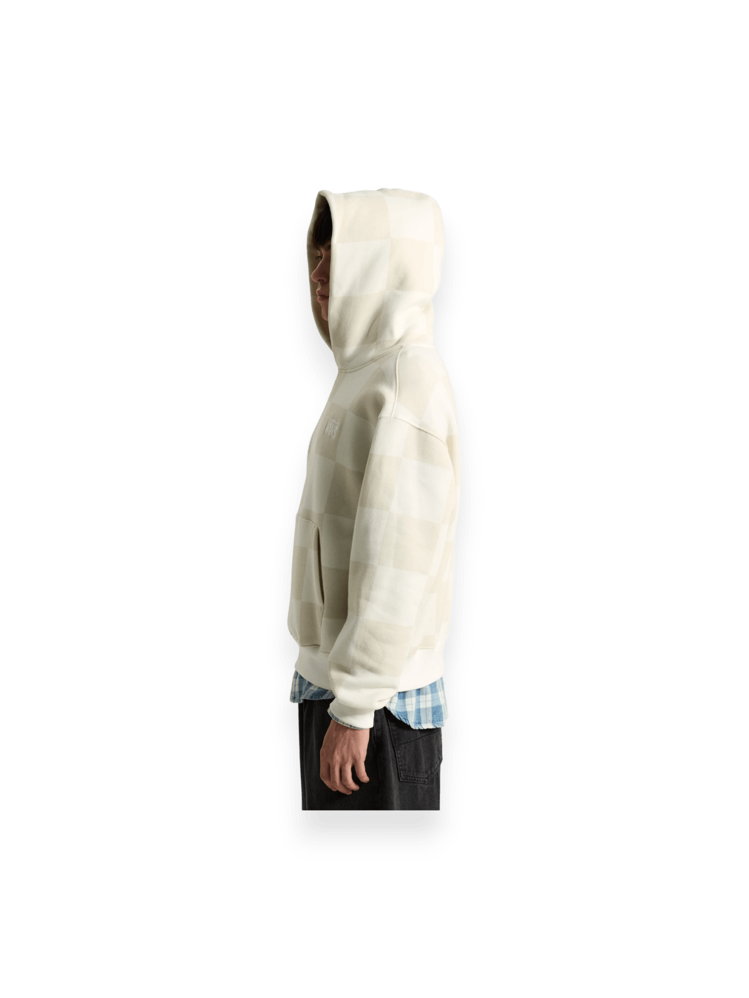 Vans Tonal Check Stretch Logo Pullover White\cream