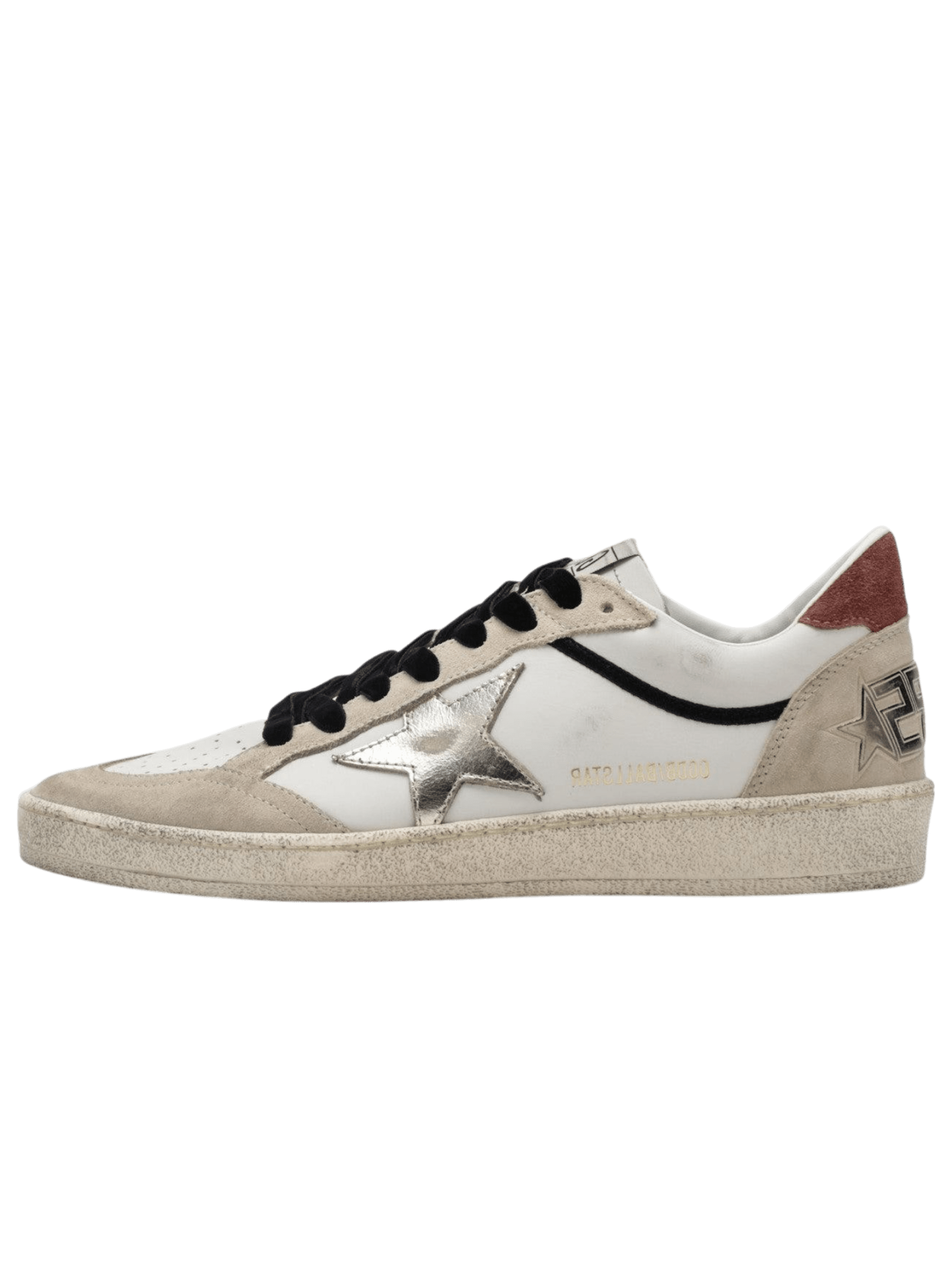 Golden Goose Ball-Star Leather Upper Suede Toe And Spur Laminated Star Waxed Suede Heel
