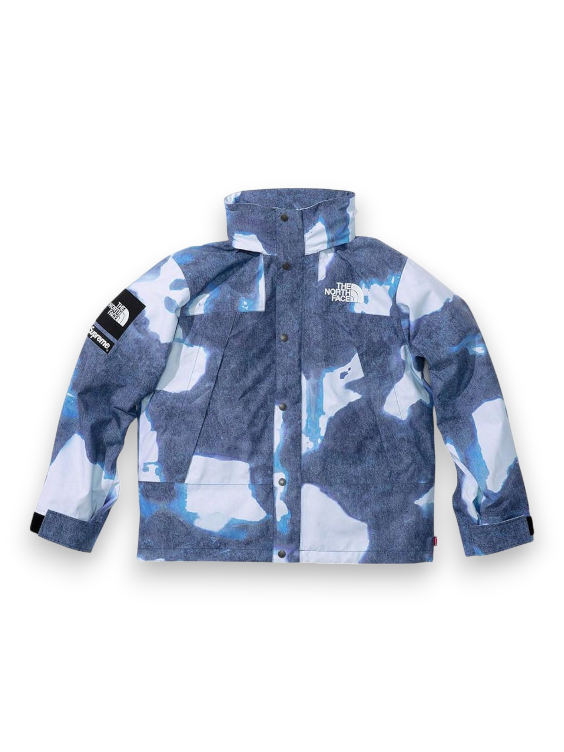 Supreme The North Face Bleached Denim Print Mountain Jacket Indigo