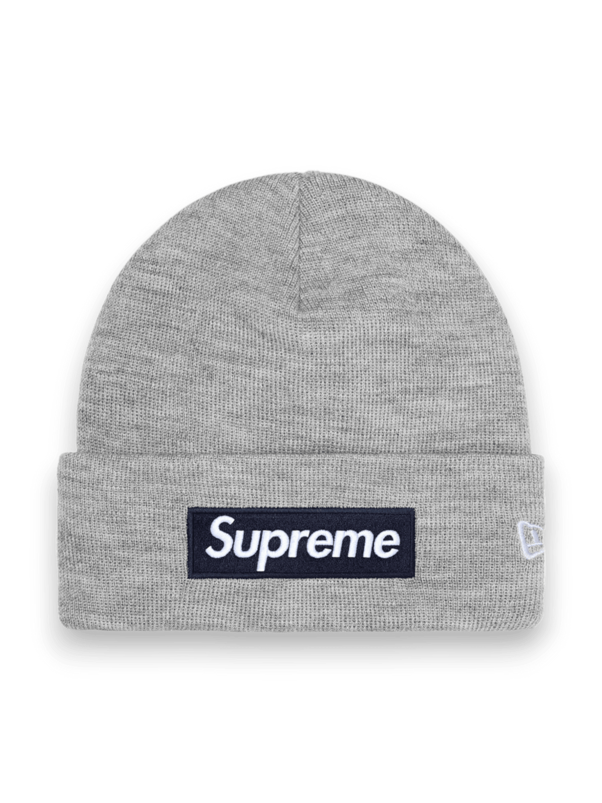 New Era Supreme Box Logo Beanie Heather Grey