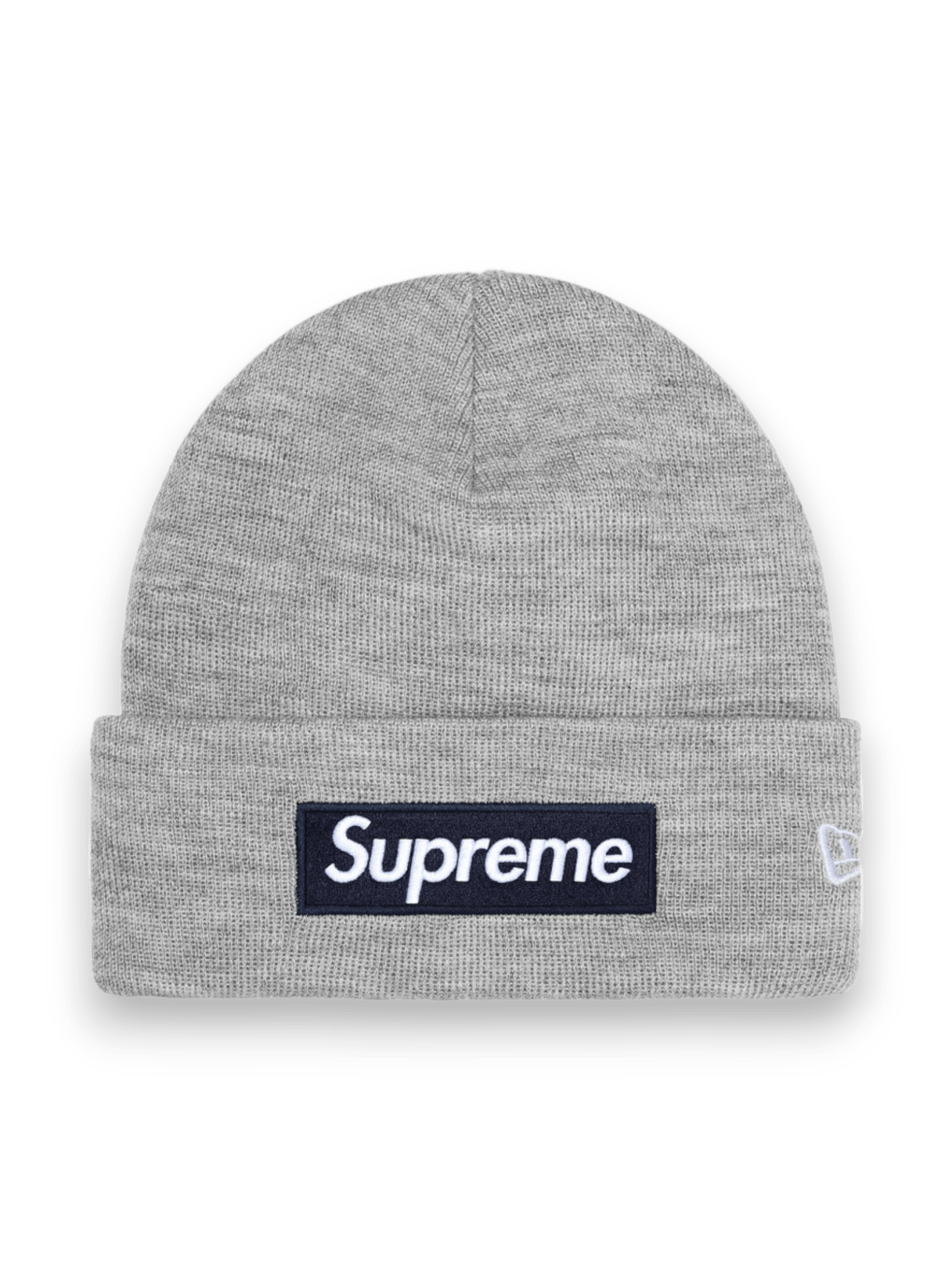 New Era Supreme Box Logo Beanie Heather Grey